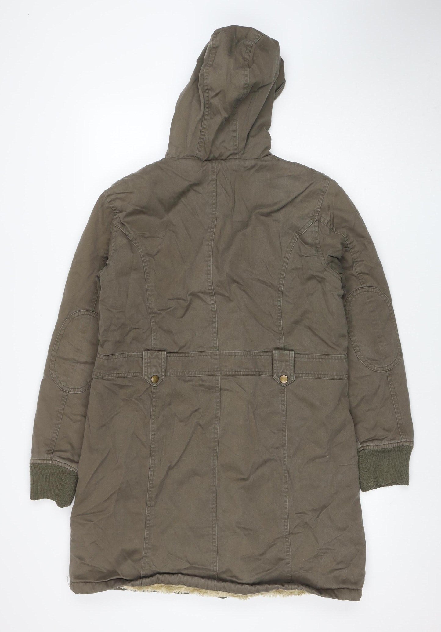 A|wear Women’s Brown Faux Fur Trim Hooded Parka Coat Size 16