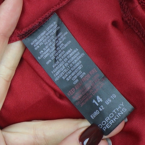 Dorothy Perkins Women’s Red Lace Bodycon Dress Size 14