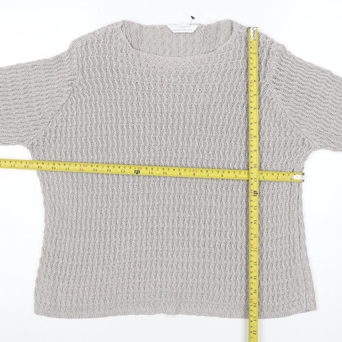 Marks and Spencer Women’s Grey Cotton Acrylic Chunky Knit Jumper Size 14