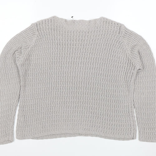 Marks and Spencer Women’s Grey Cotton Acrylic Chunky Knit Jumper Size 14