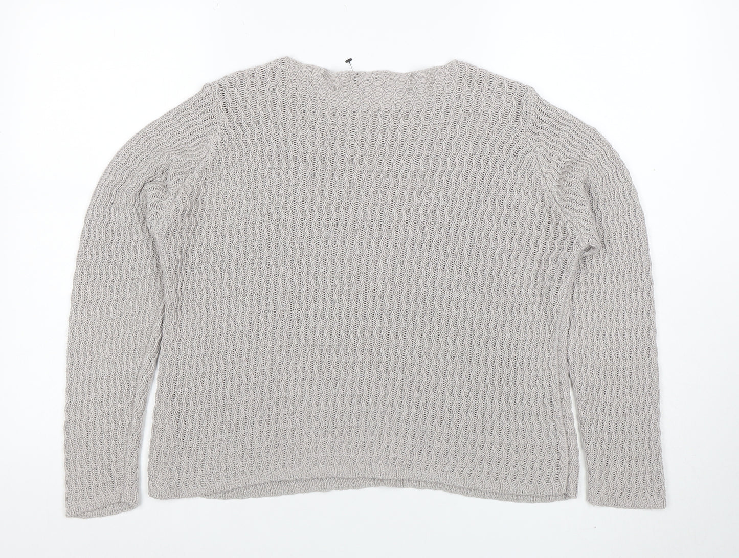 Marks and Spencer Women’s Grey Cotton Acrylic Chunky Knit Jumper Size 14