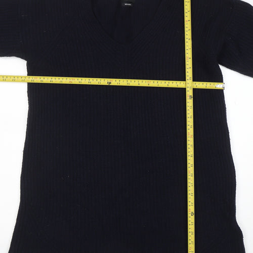 Marks and Spencer Women’s Black Wool Blend V-Neck Pullover Jumper Size 14
