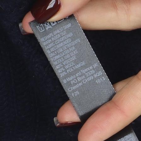 Marks and Spencer Women’s Black Wool Blend V-Neck Pullover Jumper Size 14