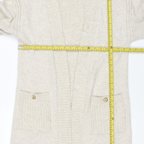The Other World Women’s Beige Wool Blend Long Sleeve Cardigan S
