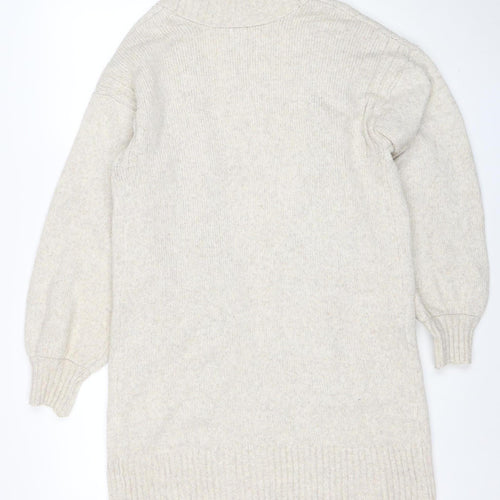 The Other World Women’s Beige Wool Blend Long Sleeve Cardigan S