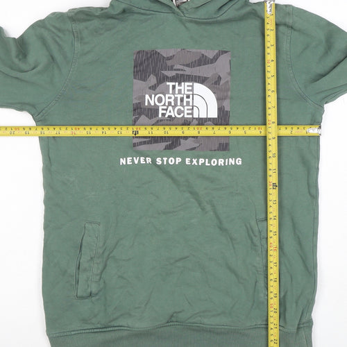 The North Face Boys Green Pullover Hoodie XXL Cotton Adventure Graphic