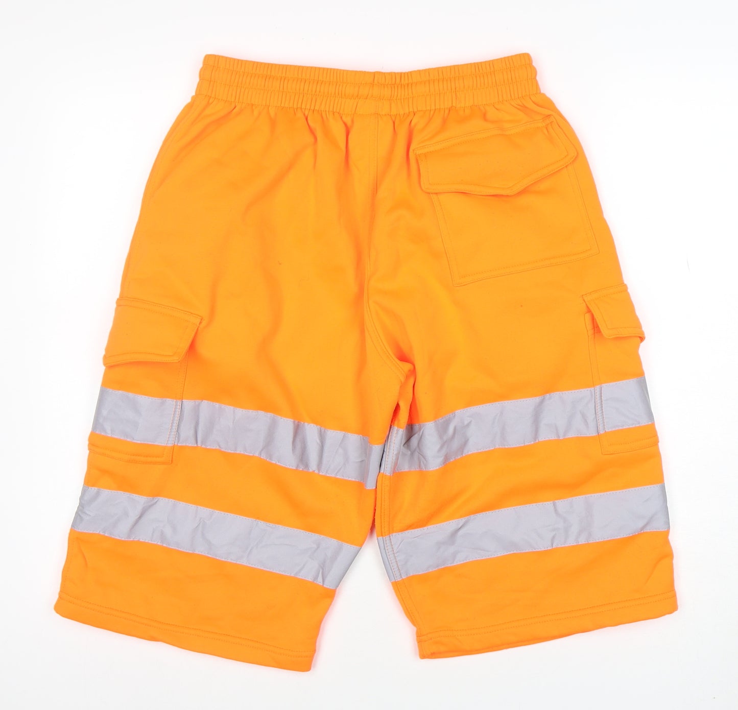 Hi Light Men's Orange Cargo Workwear Reflective Shorts Size M