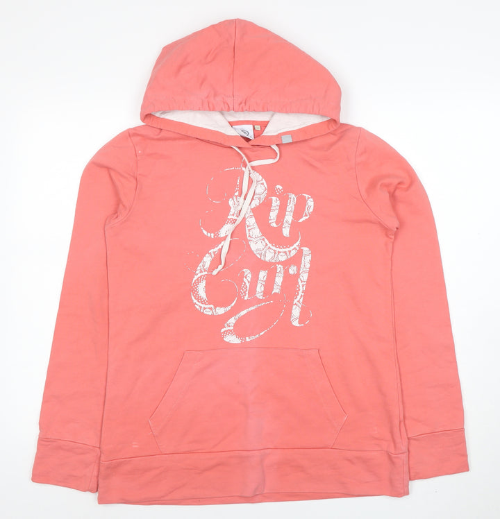 Rip Curl Womens Coral Pink Pullover Hoodie Size M Cotton Blend