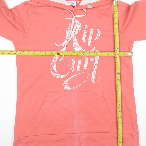 Rip Curl Womens Coral Pink Pullover Hoodie Size M Cotton Blend