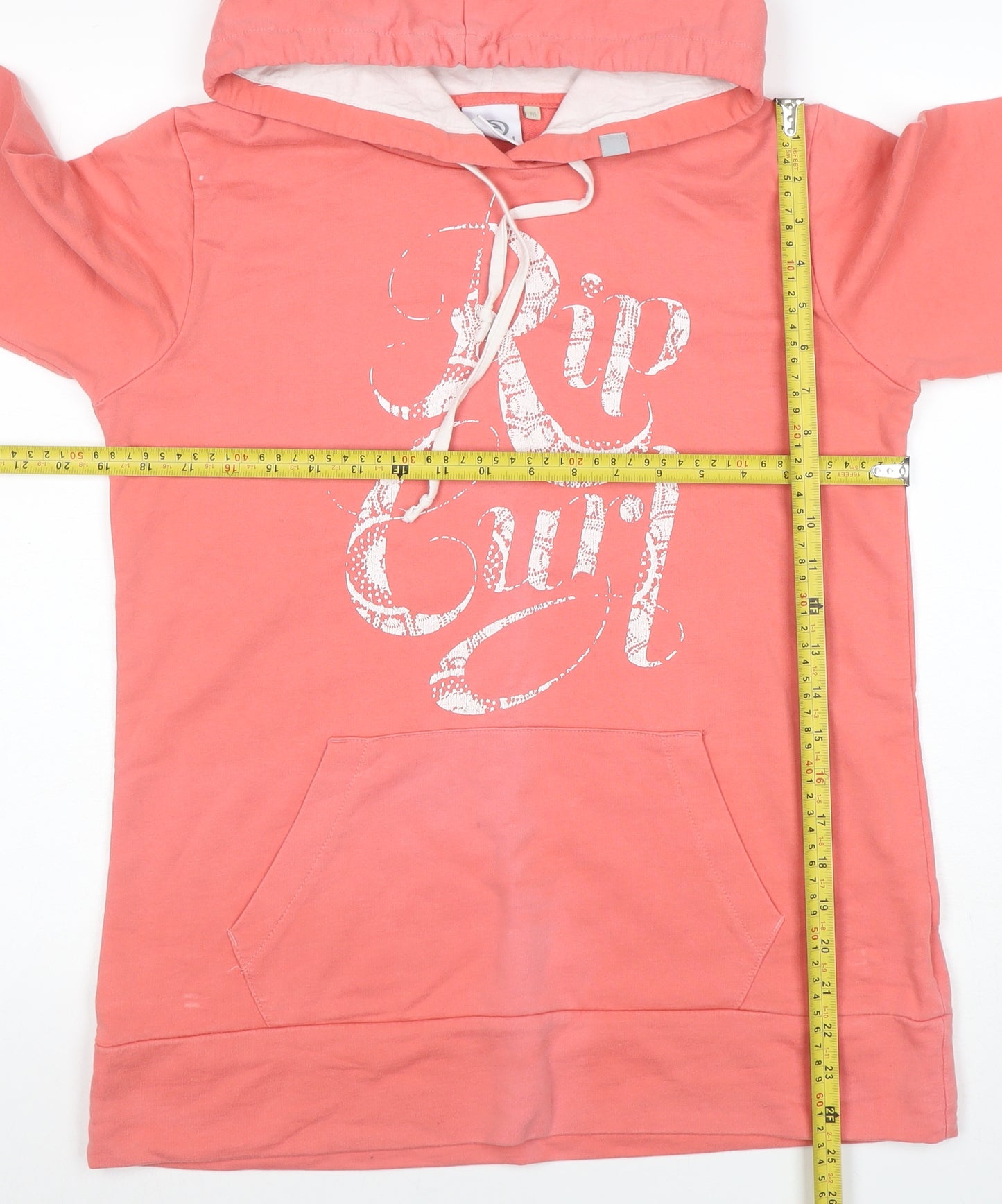 Rip Curl Womens Coral Pink Pullover Hoodie Size M Cotton Blend