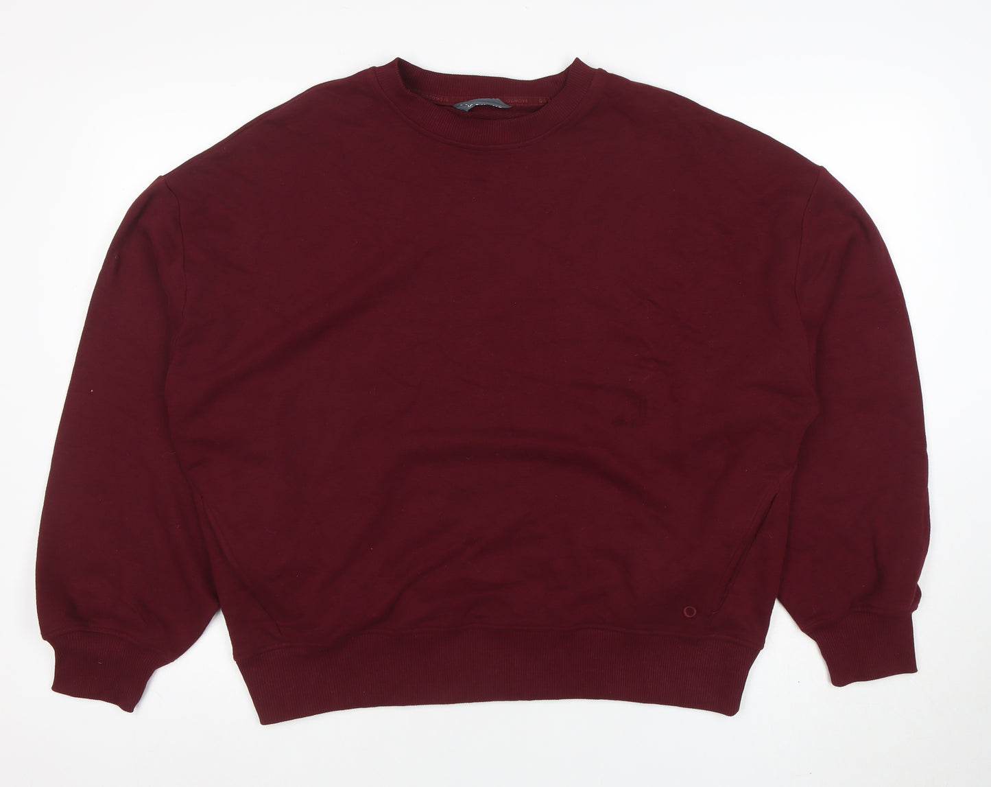 Marks and Spencer Women's Dark Claret Cotton Blend Crew Neck Sweatshirt Size 12