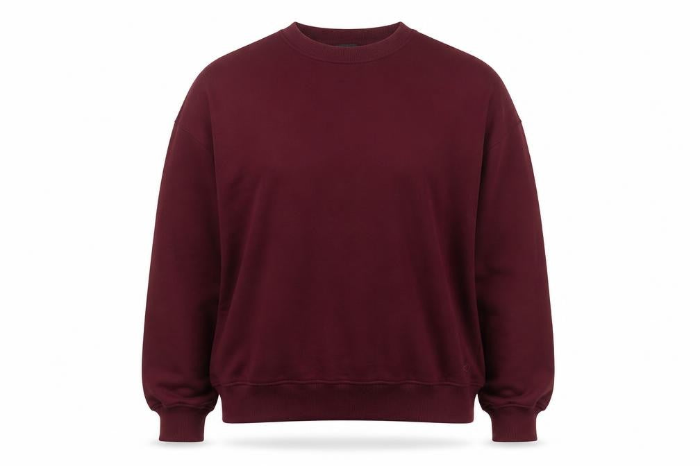 Marks and Spencer Women's Dark Claret Cotton Blend Crew Neck Sweatshirt Size 12
