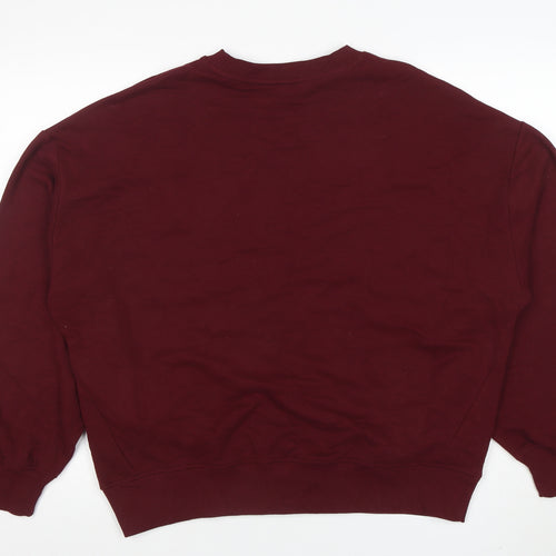 Marks and Spencer Women's Dark Claret Cotton Blend Crew Neck Sweatshirt Size 12