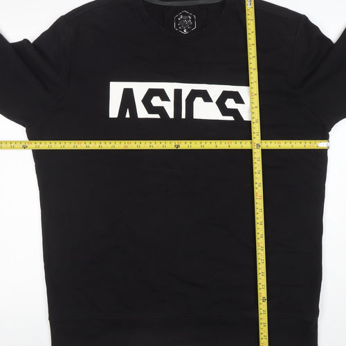 ASICS Men's Black 2XL Crew Neck Graphic Logo Sweatshirt