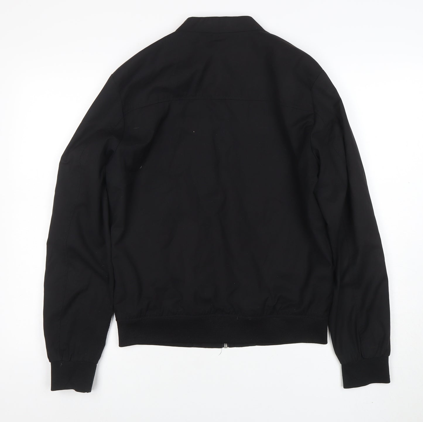 Zara Man Black Bomber Jacket Men M Full Zip Casual Lightweight