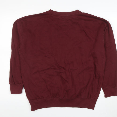 New Look Womens Burgundy Pullover Sweatshirt Size M Le Club Sportif Print