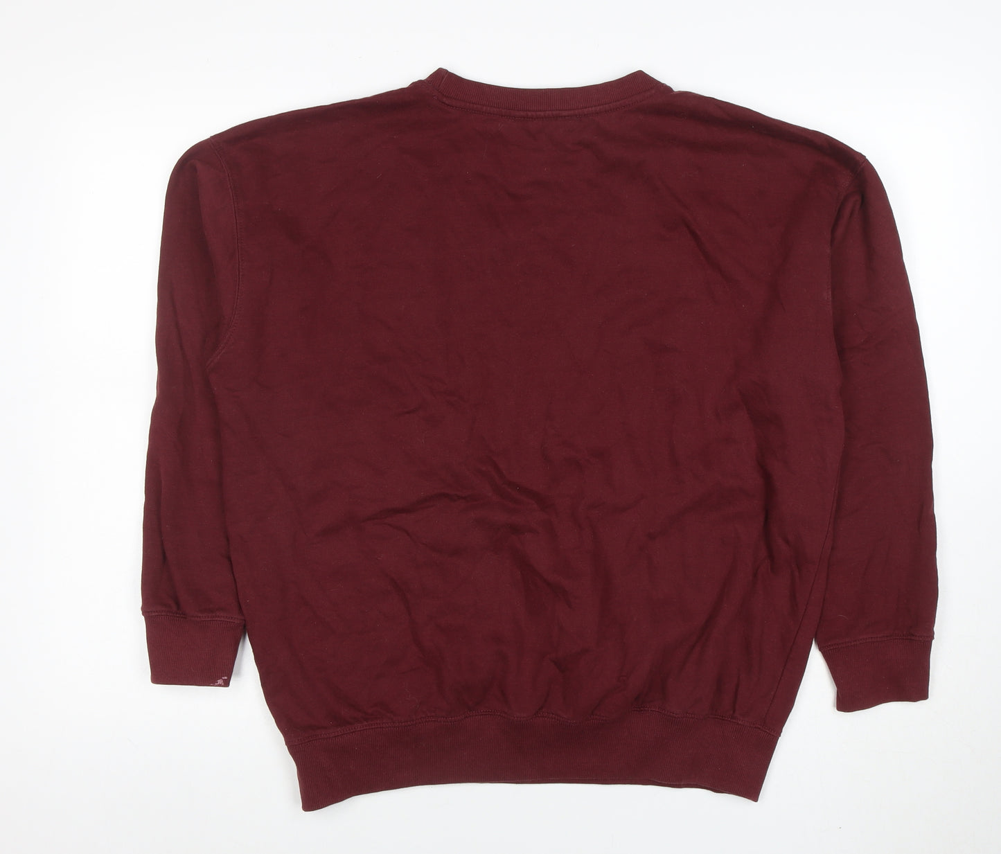 New Look Womens Burgundy Pullover Sweatshirt Size M Le Club Sportif Print
