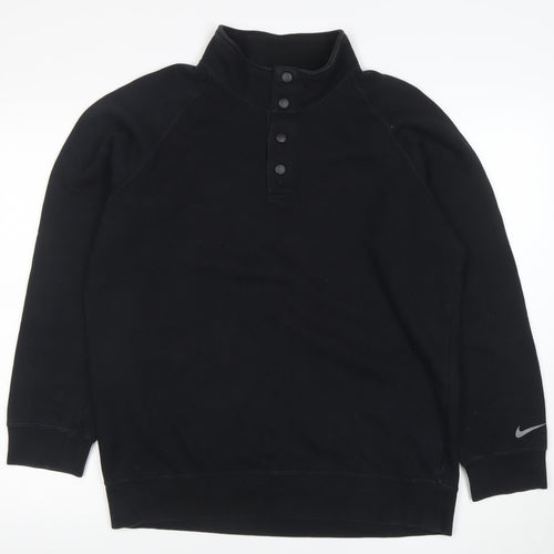 Nike Men's Black Henley Sweatshirt M Sports Fleece Pullover