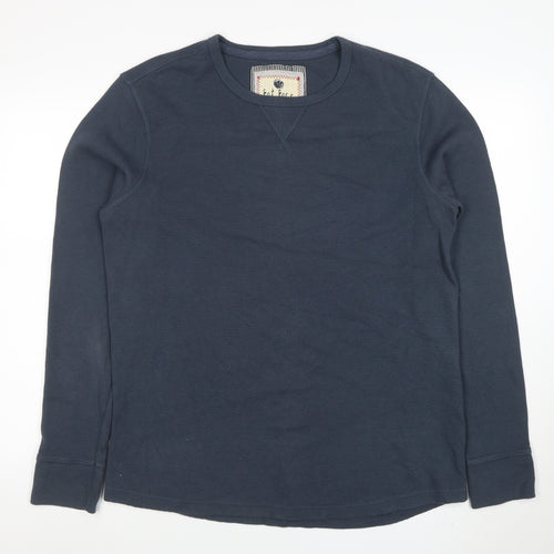 Fat Face Men's Blue Long Sleeve Crew Neck Cotton T-Shirt Size L