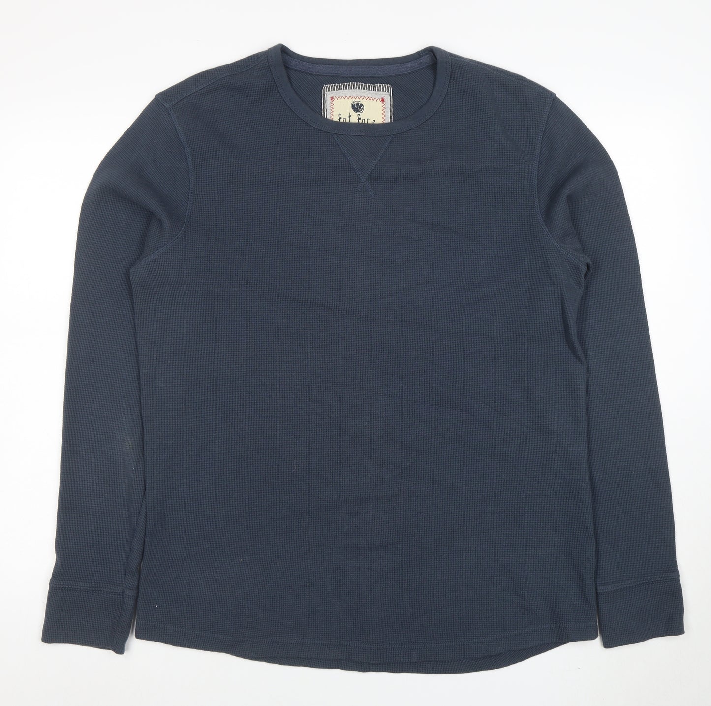 Fat Face Men's Blue Long Sleeve Crew Neck Cotton T-Shirt Size L
