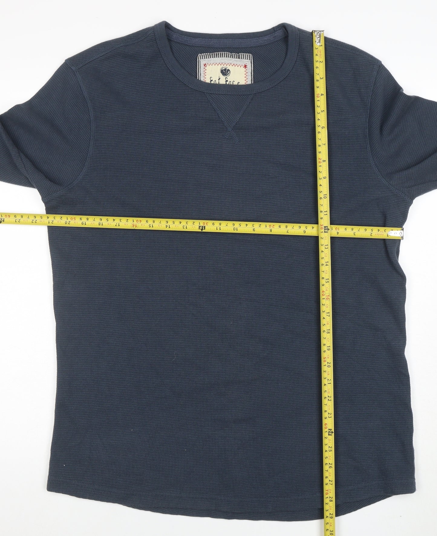 Fat Face Men's Blue Long Sleeve Crew Neck Cotton T-Shirt Size L