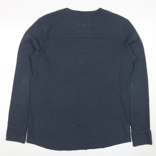 Fat Face Men's Blue Long Sleeve Crew Neck Cotton T-Shirt Size L