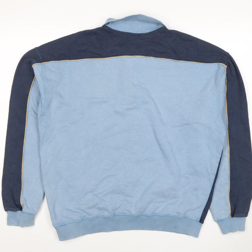 Ted Farris Men's Blue 1/2 Zip Collared Sweatshirt Size S