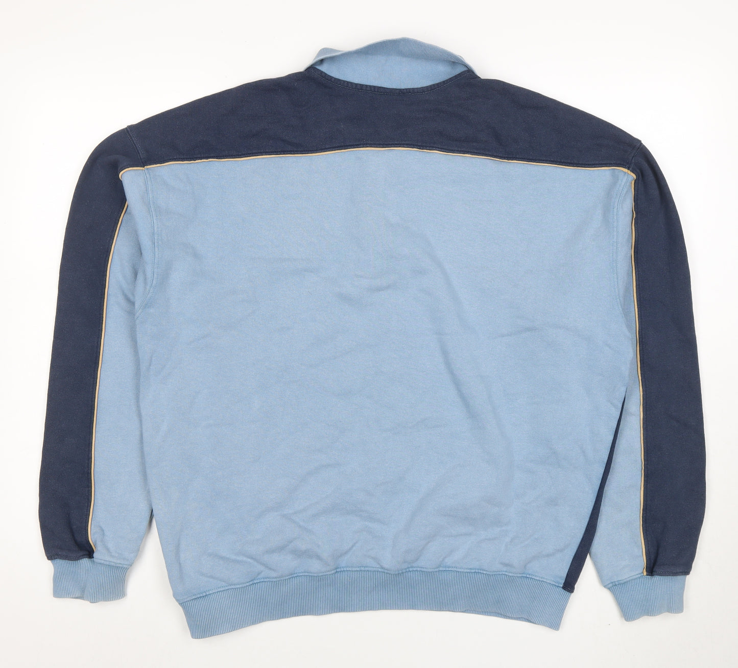 Ted Farris Men's Blue 1/2 Zip Collared Sweatshirt Size S
