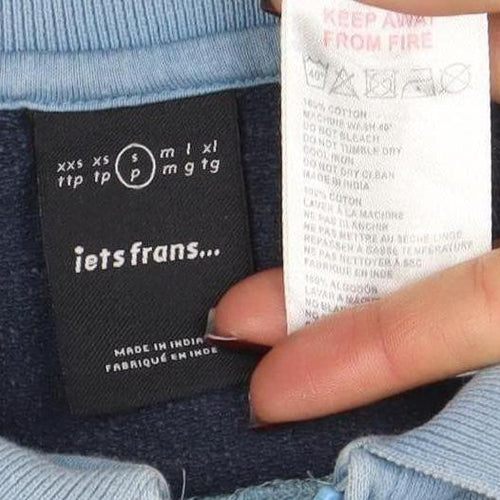 Ted Farris Men's Blue 1/2 Zip Collared Sweatshirt Size S