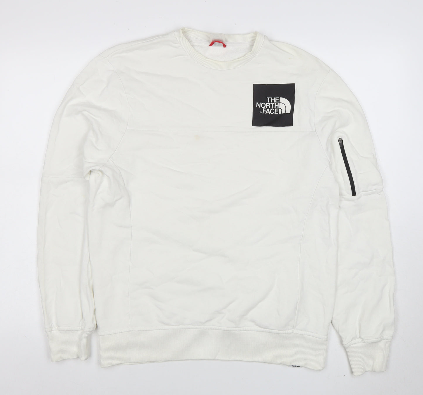 The North Face Unisex White Cotton Crew Neck Sweatshirt M