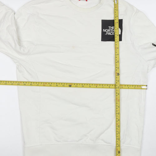 The North Face Unisex White Cotton Crew Neck Sweatshirt M