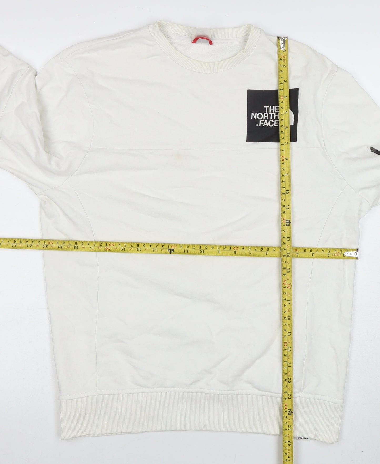 The North Face Unisex White Cotton Crew Neck Sweatshirt M
