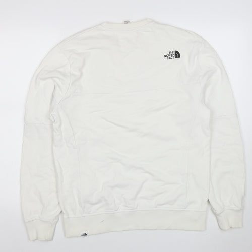 The North Face Unisex White Cotton Crew Neck Sweatshirt M