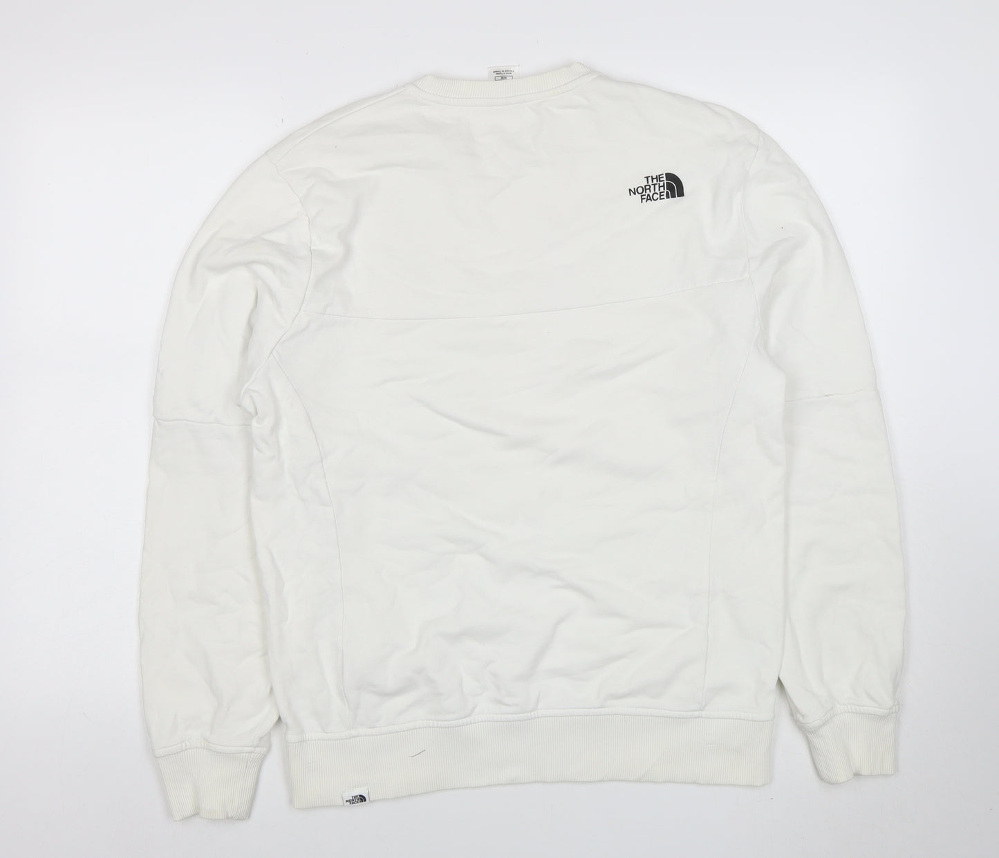 The North Face Unisex White Cotton Crew Neck Sweatshirt M