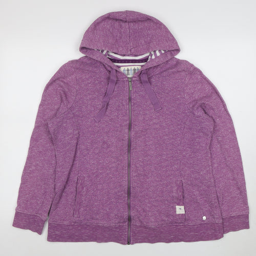 New England Women Purple Full Zip Hoodie Size 16 Cotton Blend Casual