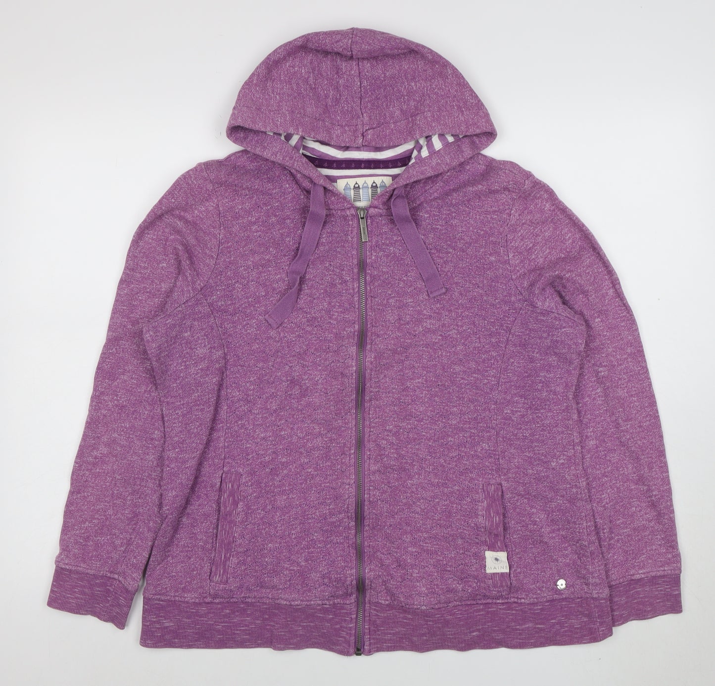 New England Women Purple Full Zip Hoodie Size 16 Cotton Blend Casual