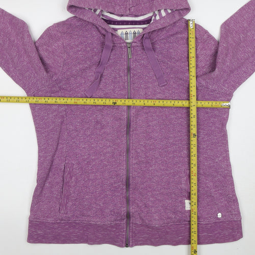 New England Women Purple Full Zip Hoodie Size 16 Cotton Blend Casual