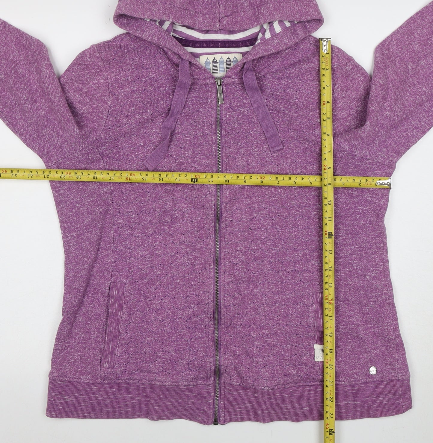 New England Women Purple Full Zip Hoodie Size 16 Cotton Blend Casual