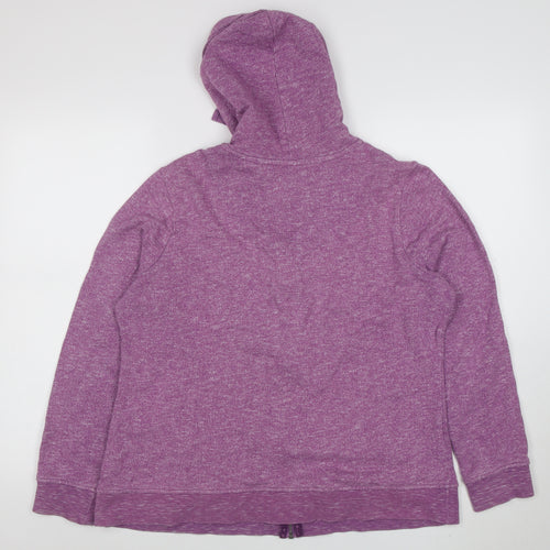 New England Women Purple Full Zip Hoodie Size 16 Cotton Blend Casual