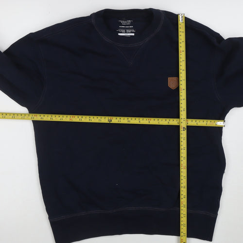Jack & Jones Men’s Blue Classic Crew Neck Cotton Sweatshirt Size S