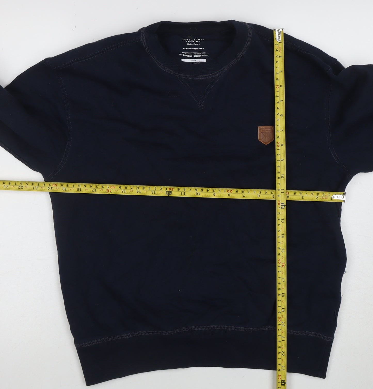 Jack & Jones Men’s Blue Classic Crew Neck Cotton Sweatshirt Size S