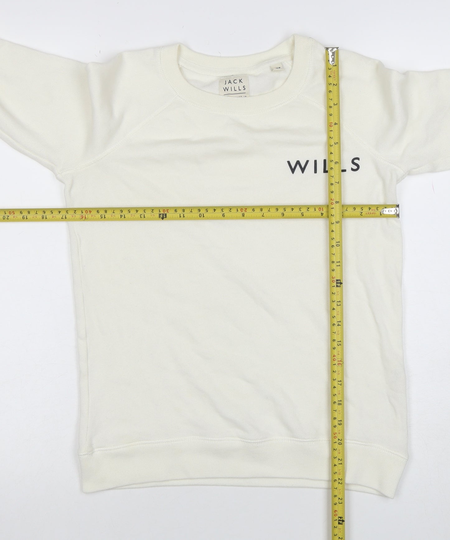 Jack Wills Womens White Logo Crew Neck Sweatshirt Size 10
