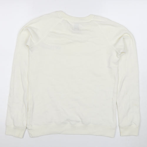 Jack Wills Womens White Logo Crew Neck Sweatshirt Size 10