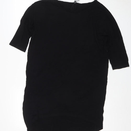 Vero Moda Women Black L Shift Dress Jersey Knee Length