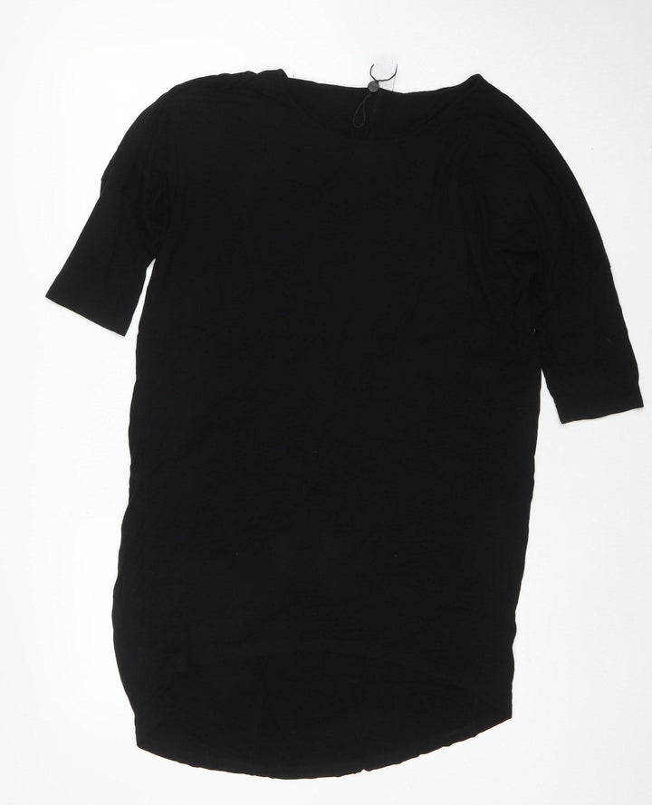 Vero Moda Women Black L Shift Dress Jersey Knee Length