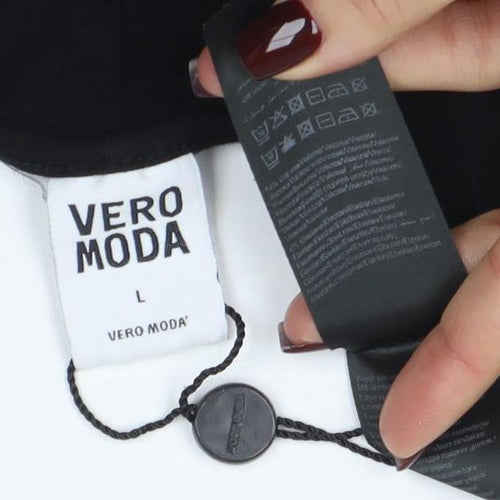 Vero Moda Women Black L Shift Dress Jersey Knee Length
