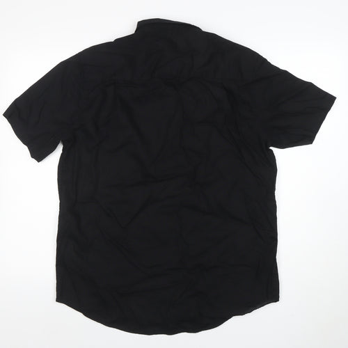U.S. Polo Assn. Men's Black Classic Fit Short Sleeve Button-Up Shirt L