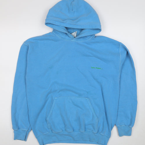 Ters Trans Men’s Blue Pullover Hoodie Size S Fleece Cotton Blend