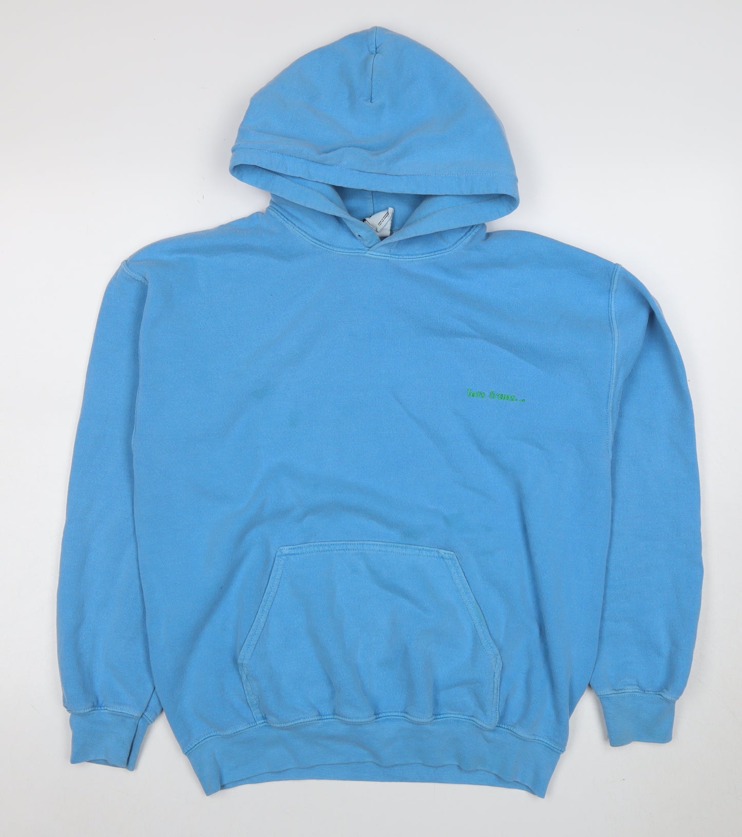 Ters Trans Men’s Blue Pullover Hoodie Size S Fleece Cotton Blend