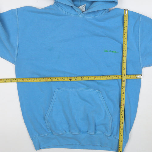 Ters Trans Men’s Blue Pullover Hoodie Size S Fleece Cotton Blend
